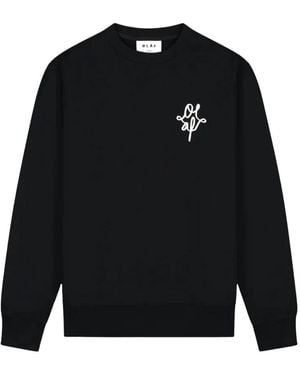 OLAF HUSSEIN Monogram Grafische Crewneck Sweater - Zwart