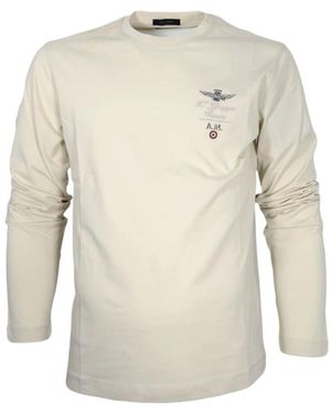 Aeronautica Militare Long Sleeve Tops - Natural