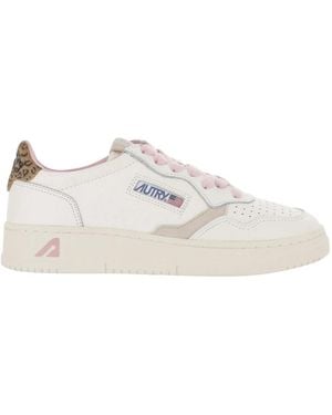 Autry Schoenen ,Veelkleurig ,Leer Medalist Low Leren Sneakers - Wit