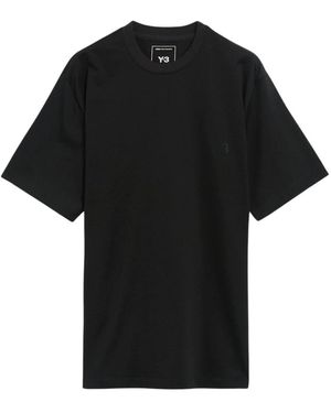 Y-3 Tops ,Zwart ,Katoen Cotton Printed Tee