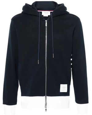 Thom Browne Farbblock Hoodie Mit 4 Bar - Blau