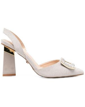 TWENTYFOUR Schoenen ,Roze ,Decolleté Met Swarovski Gesp - Wit
