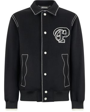 Philipp Plein Coster Jacket Contrast Stitching - Zwart