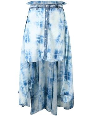 DIESEL Lange Rok Met Print - Blauw