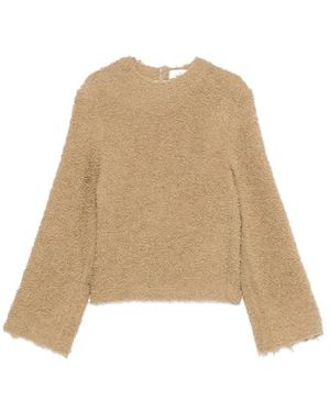 Séfr Truien & Vesten ,Wol Textuur Gebreide Ronde Hals Sweater - Naturel