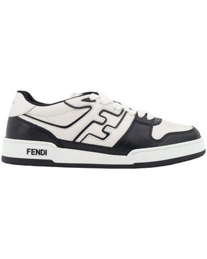 Fendi Low-Top Leder-Sneakers - Weiß