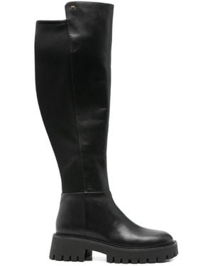 Michael Kors Ankle Boots With Textured Back Panel - Black