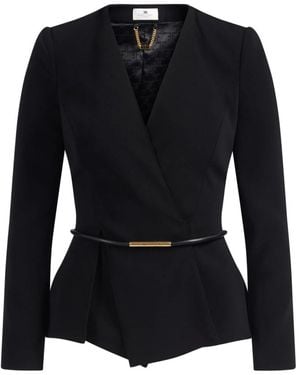 Elisabetta Franchi Gürteljacke Mit Stil Gi16657E2-110 - Schwarz