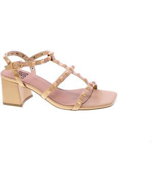 Bibi Lou Sandali vegan nude con borchie alla caviglia - Rosa