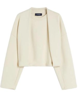 Sportmax Hoodies & Sweatvesten ,Katoen Minnie 001 Sweatshirt - Naturel