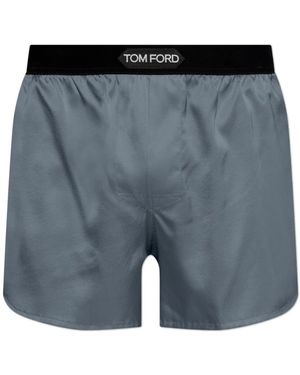 Tom Ford Seiden-Lingerie-Shorts - Blau