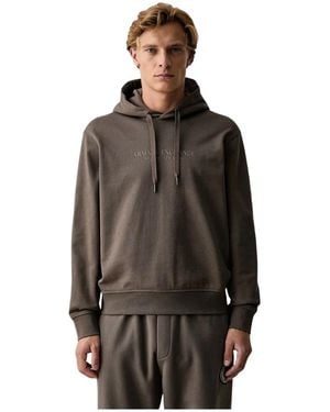 ARMANI EXCHANGE Hoodies & Sweatvesten ,Bruin ,Katoen Pullover Hoodie