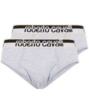 Roberto Cavalli Logo Jacquard Elastische Briefs - Weiß
