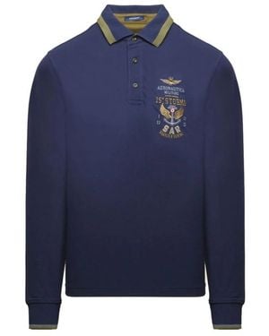 Aeronautica Militare 15E Storm Lange Mouw Polo - Blauw