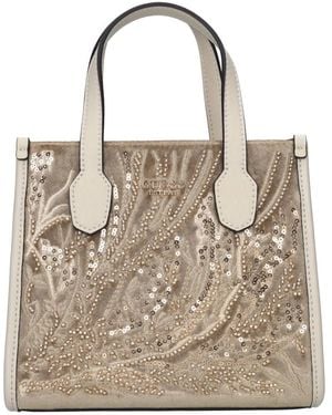 Guess Tassen ,Leer Silvana Velvet Mini Handtas - Bruin