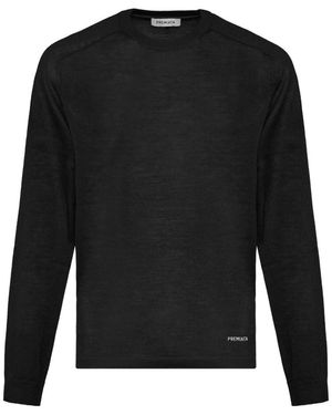 Premiata Woll- Und Seidenpullover Mit Rundhalsausschnitt - Schwarz