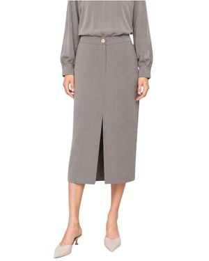 Kocca Pure Verve Formeller Rock Mit Hoher Taille - Grau