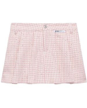 Gcds Tweed Plissé Minirok - Roze