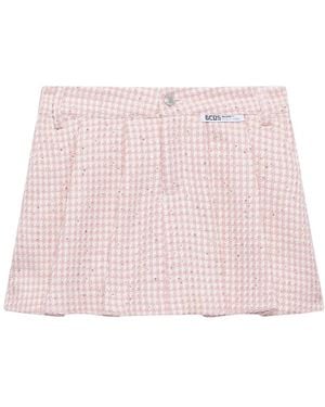 Gcds Tweed Plissé Minirok - Roze