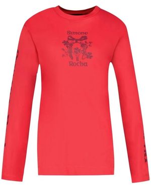 Simone Rocha Long Sleeve T-Shirts - Red