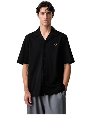 Fred Perry Short Sleeve Shirts - Nero