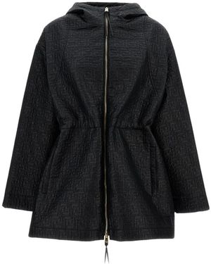 Fendi Jassen ,Zwart ,Polyester Parka