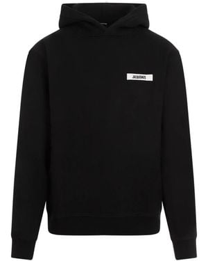 パーカー・フーディ Jacquemus Relaxed Fit Black Hoodie With Drawstring Jacquemus Relaxed Fit Black Hoodie With Drawstring | THE LIST