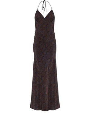 Matteau Low Back Halter Dress - Bruin