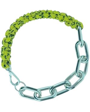 Plan C Accessoires ,Groen ,Polyester Gevlochten Koord Ketting