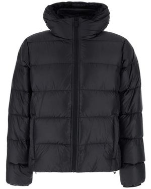 Aspesi Pufferjacke Mit Durchgehendem Reißverschluss Und Kapuze - Schwarz