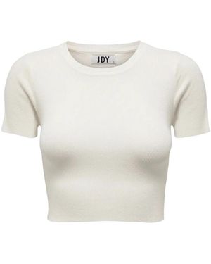 Jacqueline De Yong Cirkeline S/S Crop Top - Weiß