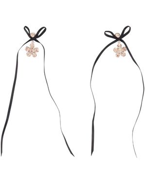 Simone Rocha Mini Daisy Drop Strik Oorbellen - Metallic