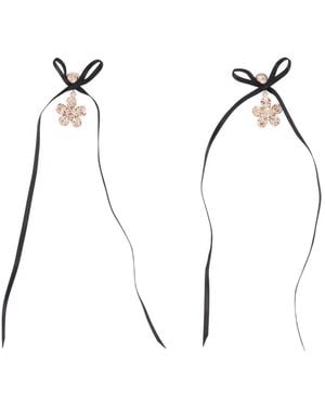 Simone Rocha Mini Daisy Drop Strik Oorbellen - Metallic