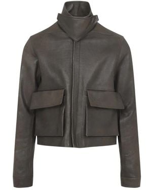 Rick Owens Leather Jackets - Grey