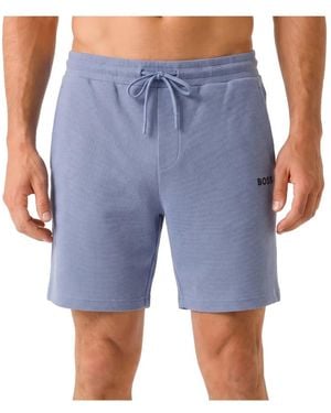 BOSS Waffel-Shorts - Blau