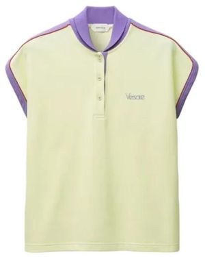 Versace Geborduurd-Logo Katoenen Piqué Polo - Groen
