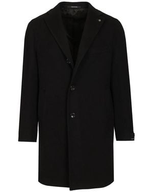 Tagliatore Jassen ,Zwart ,Wol Bruce Wool And Cashmere Coat
