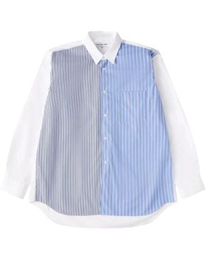 Comme des Garçons Forever Wijde Pasvorm Gestreept Katoenen Shirt - Blauw