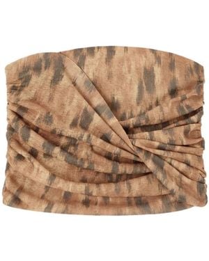 Ganni Sleeveless Tops - Brown