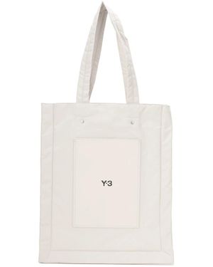 Y-3 Gewatteerde Logo Print Schoudertas - Wit