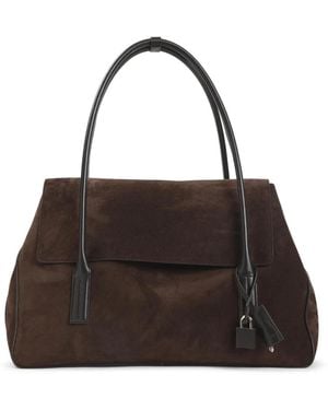 Tom Ford Tassen ,Bruin ,Leer Eclipse Grote Schoudertas - Zwart