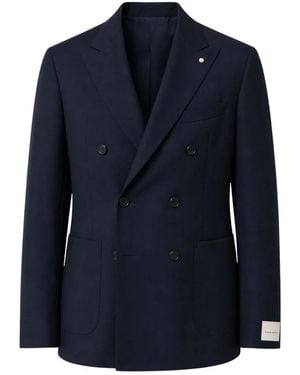 Luigi Bianchi Jassen ,Blauw ,Blazer Sartoriale Doppiopetto