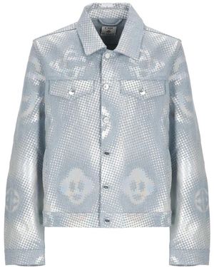 CASABLANCA Jassen ,Veelkleurig ,Denim Pearlescent Monogram Denim Jacket - Blauw