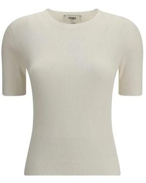 Fendi Round-Neck Knitwear - Gray