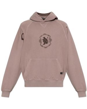 Palm Angels Hoodies & Sweatvesten ,Roze ,Katoen Katoenen Sweatshirt Met Print - Paars