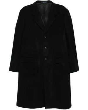 Yohji Yamamoto Wool Gabardine Coat - Zwart