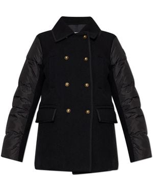 Moncler Double-Breasted Coats - Nero