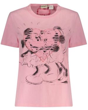 Desigual Cotton T-Shirt - Pink