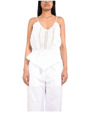MSGM Lace Camisole Top - Wit