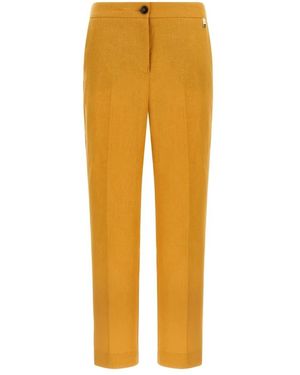 Herno Broeken ,Geel ,Linnen Broek Van Puur Linnen
